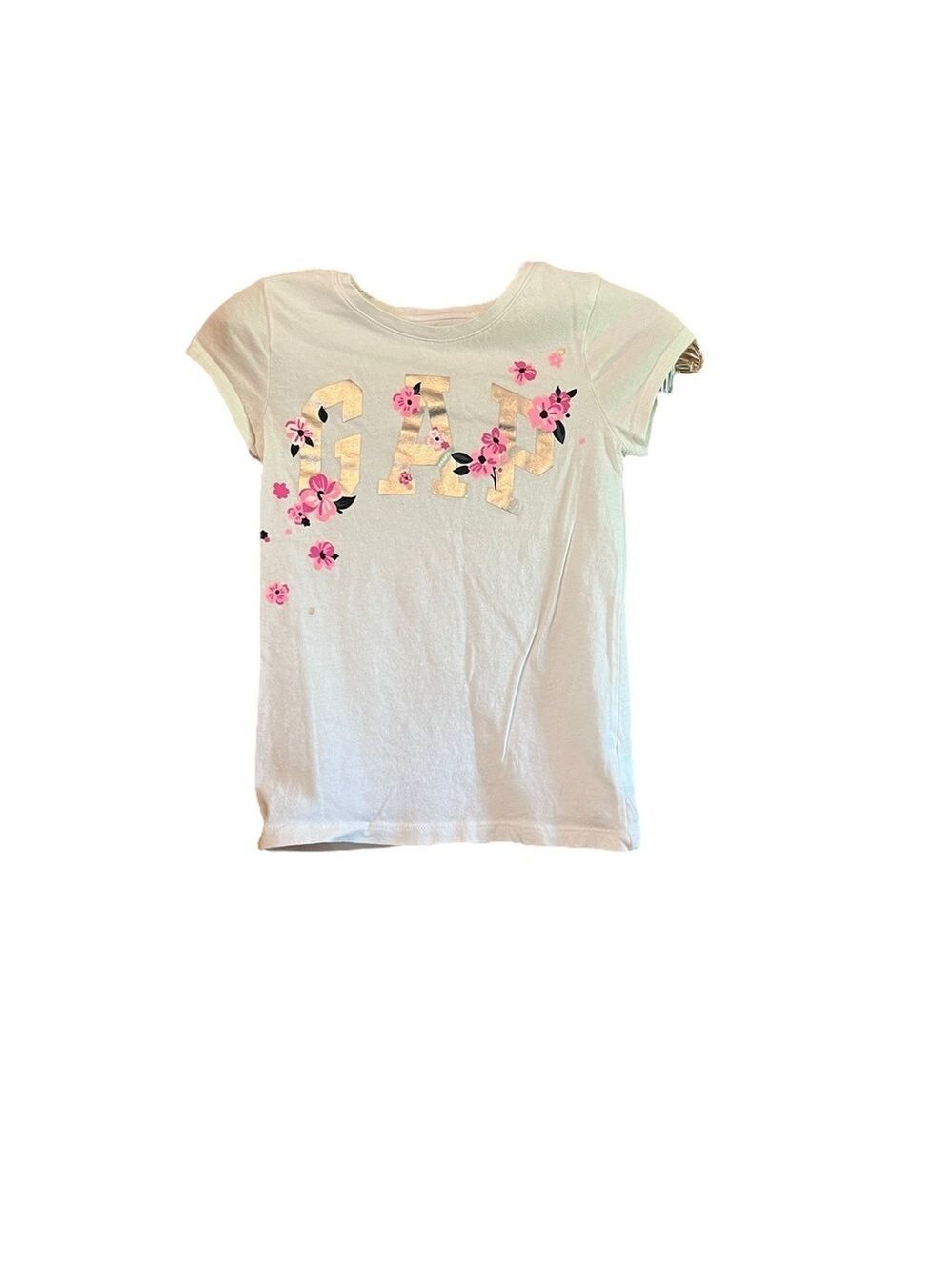 GAP Kids White Pink Floral T-Shirt